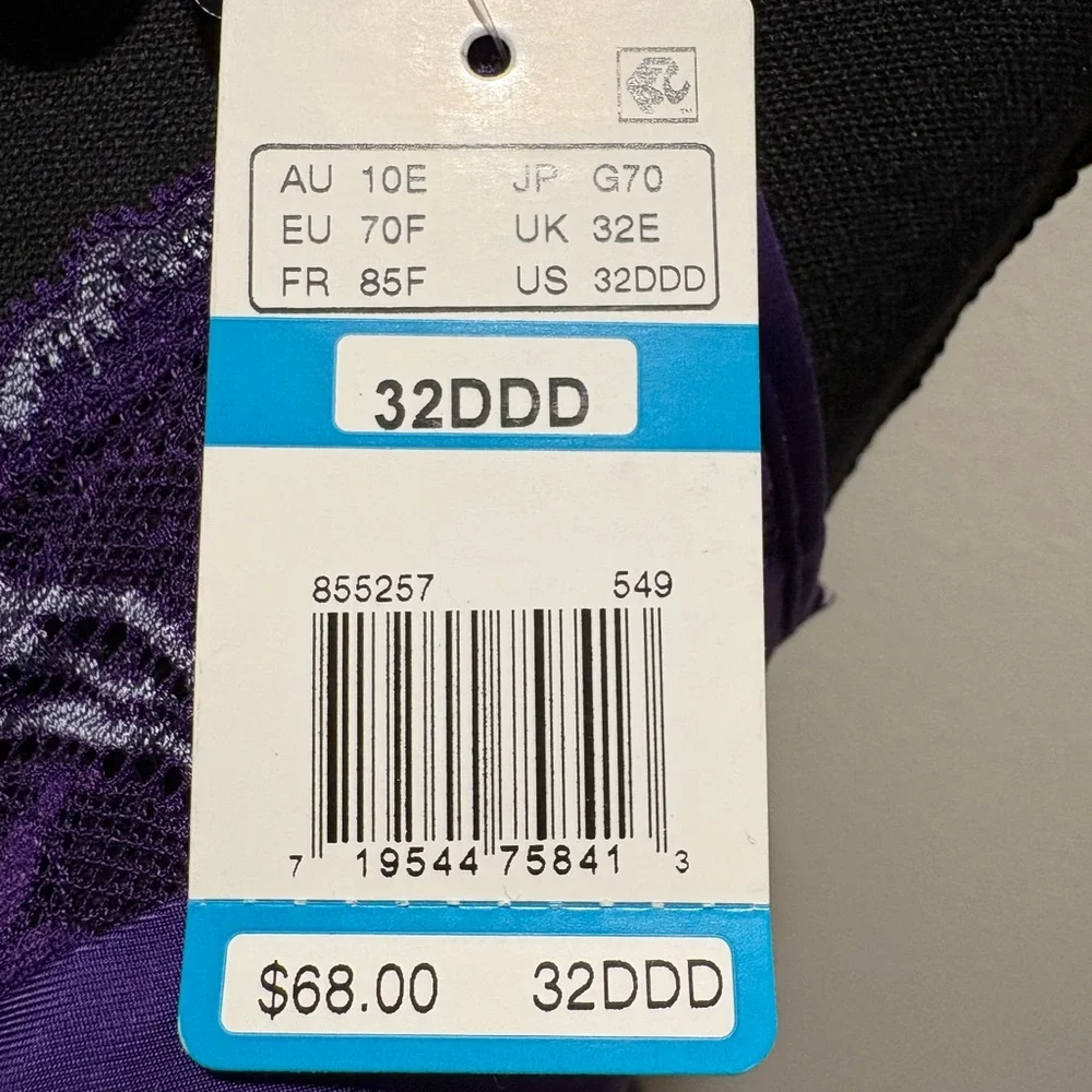 Wacoal Violet Indigo Lace Impression Full-Coverage Underwire Bra Size 32DDD NWT - Picture 6 of 16